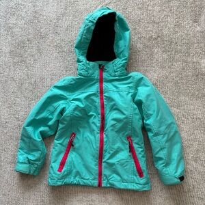 Killtec Girls Size 8 Teal Waterproof Ski Jacket Pink Zip Snow Coat